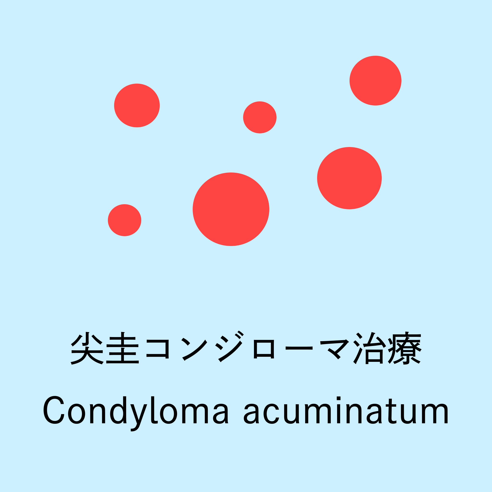 Red spots illustration with text 